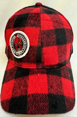 Plaid Woven Baseball Cap with Dirt Warrior Logo Patch