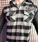 Men's Flannel Hoodie-Loose Fit-Plaid-Long Sleeve with DWA PATCH